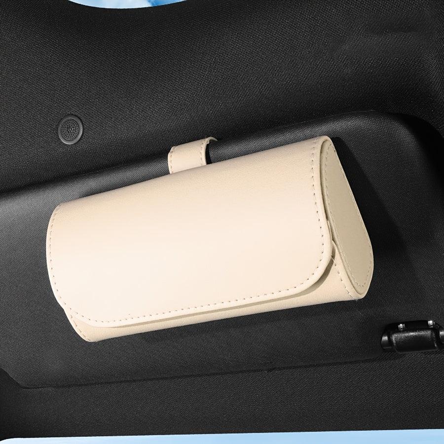 Auto brilhouder | Leren look zonnebril clip met stiksel detail - Image 7