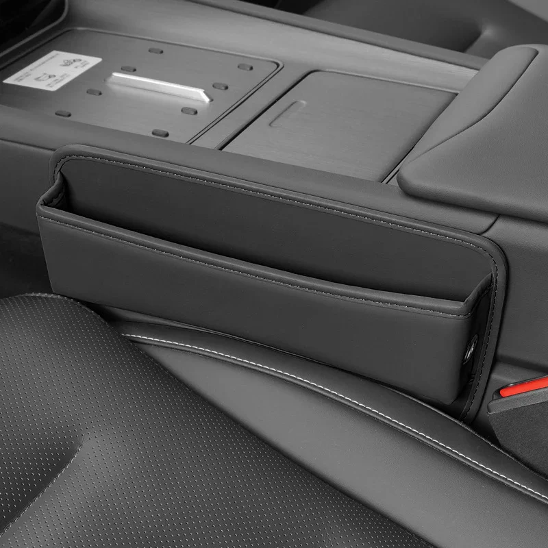 Auto stoel organizer | Leren opbergbox met vakken en kaarthouder - Image 6