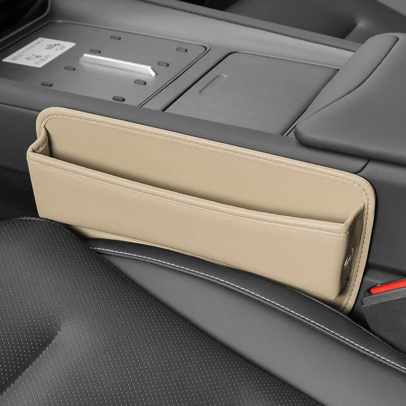 Auto stoel organizer | Leren opbergbox met vakken en kaarthouder - Image 9
