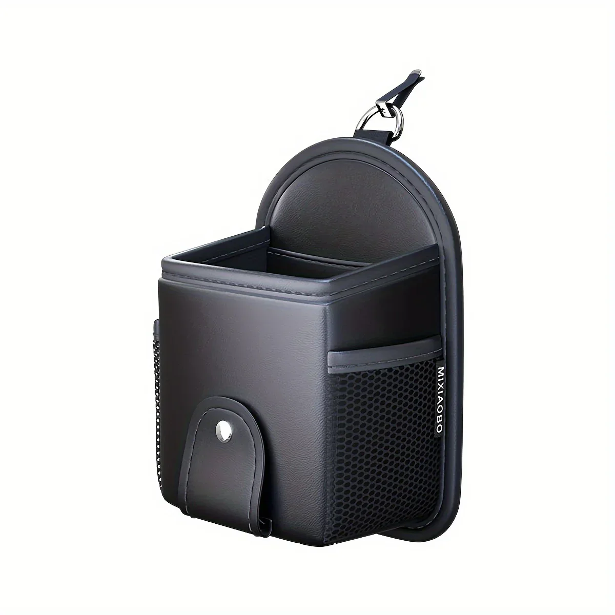 Auto vent organizer | Leren opbergvak met magneet telefoonhouder - Image 5