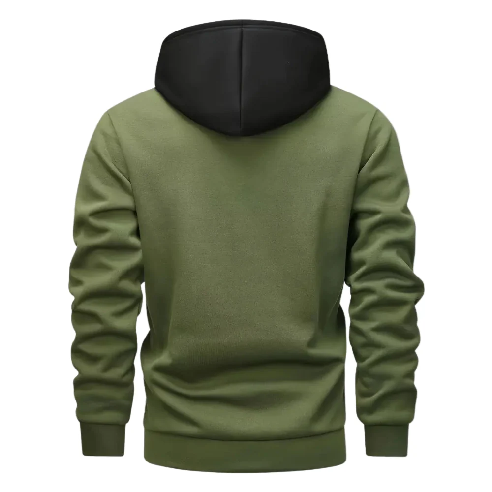 Callan | Heren tweekleurige hoodie met capuchon en trekkoord - Image 3