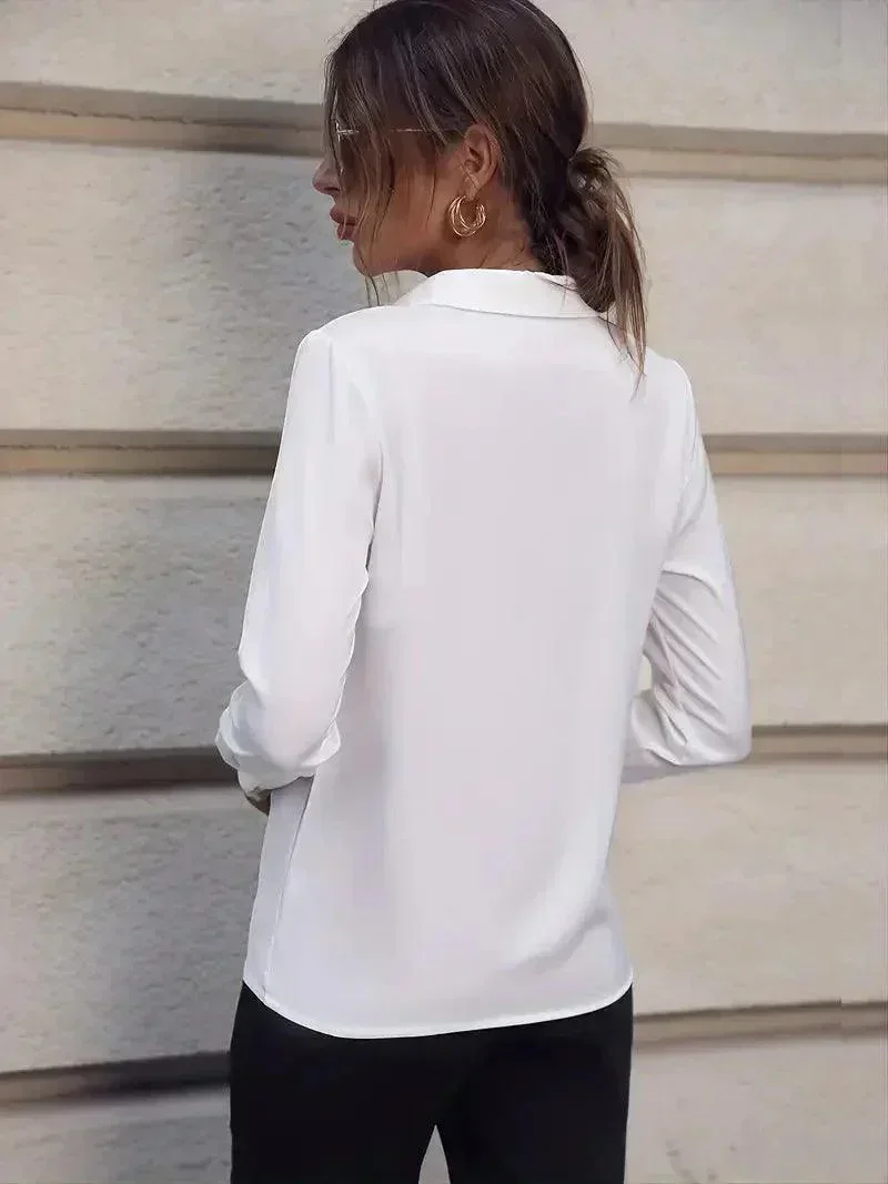 Dames blouse | Formeel overhemd met lange mouw business look - Image 4