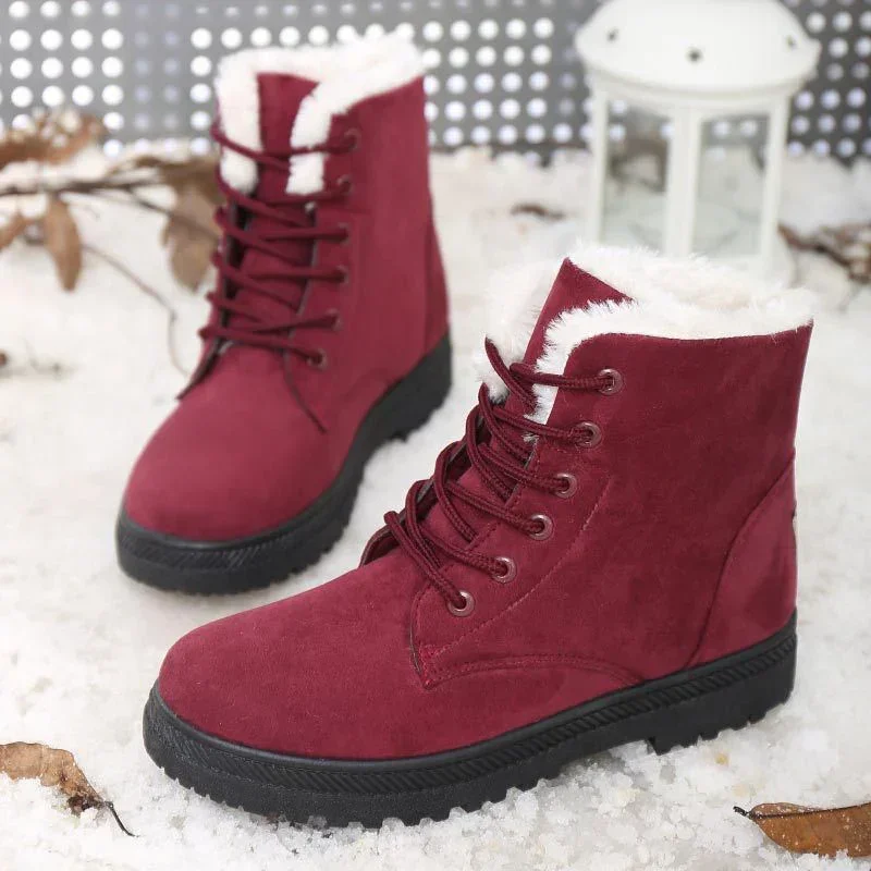 Dames boots | Zwarte veterlaarzen met warme voering - Image 2