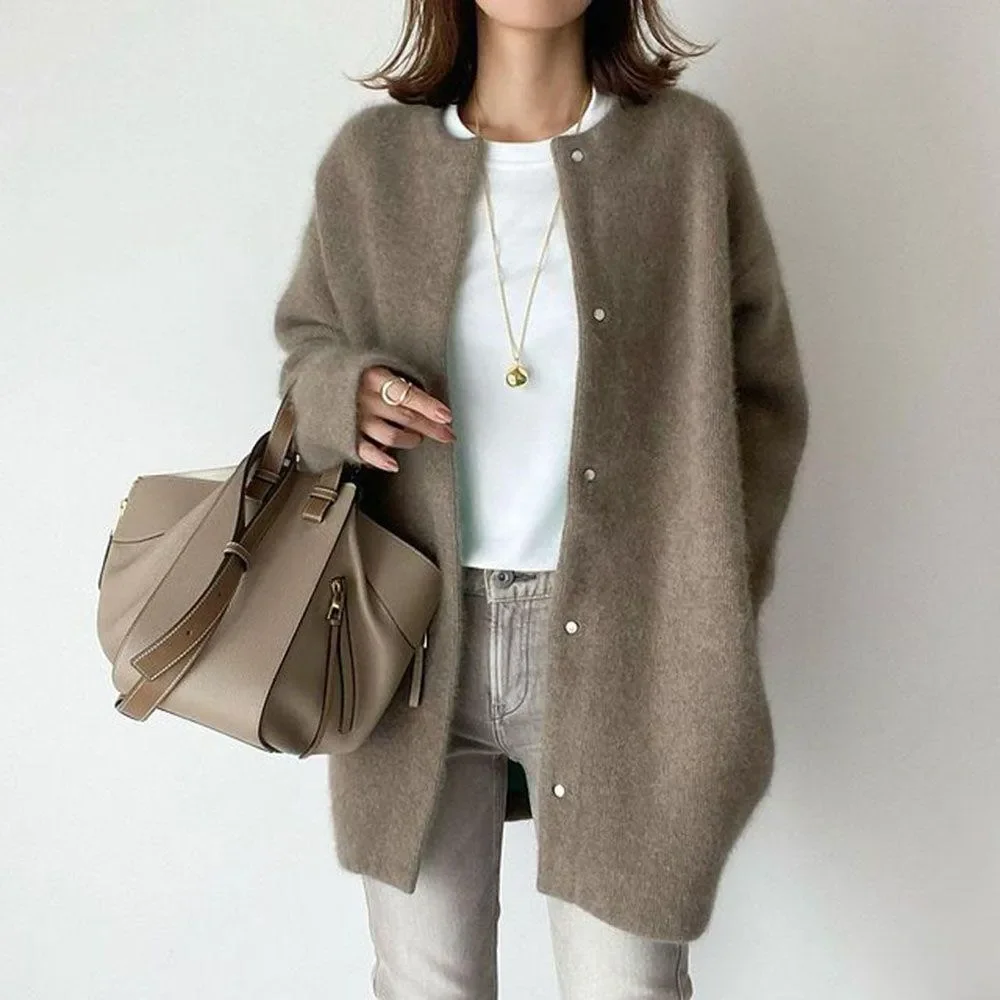 Dames cardigan | Gebreide trui met knopen lang model - Image 7