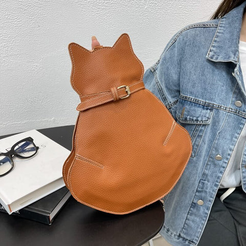 Dames crossbody schoudertas in katvorm met verstelbare schouderband - Image 2