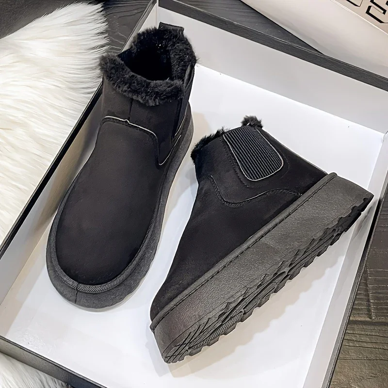 Dames enkellaarsjes | Beige boots met warme voering en plateauzool - Image 8