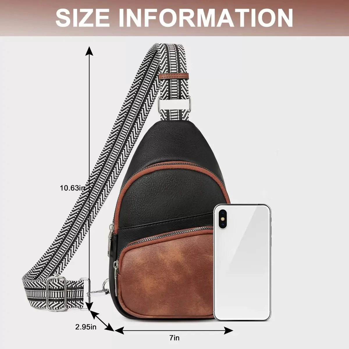 Dames leren crossbody schoudertas met verstelbare band - Image 12
