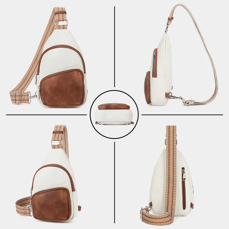 Dames leren crossbody schoudertas met verstelbare band - Image 5