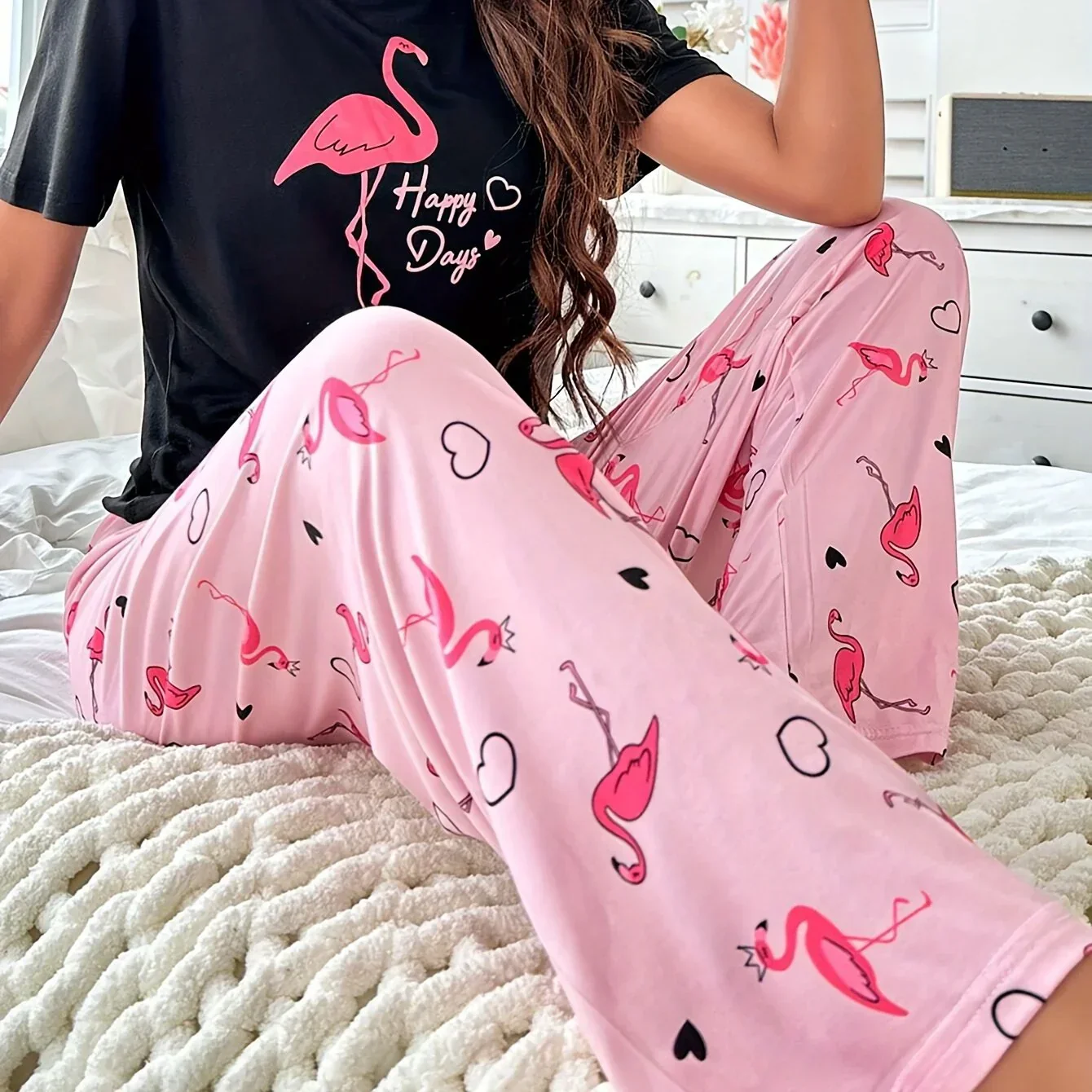 Dames pyjama set | Flamingo print shirt en broek - Image 7