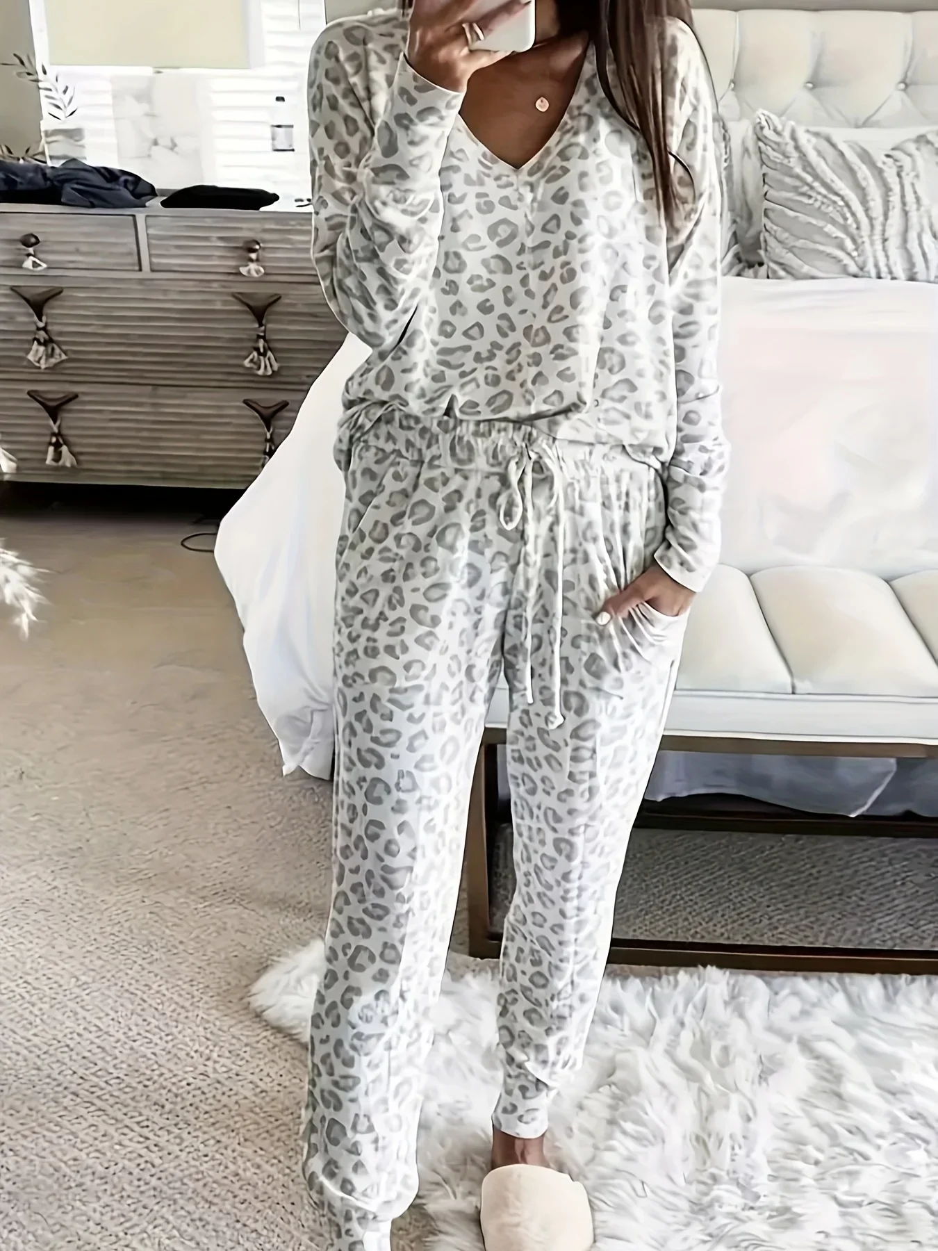 Dames pyjama set | Loungewear dames met luipaardprint - Image 10