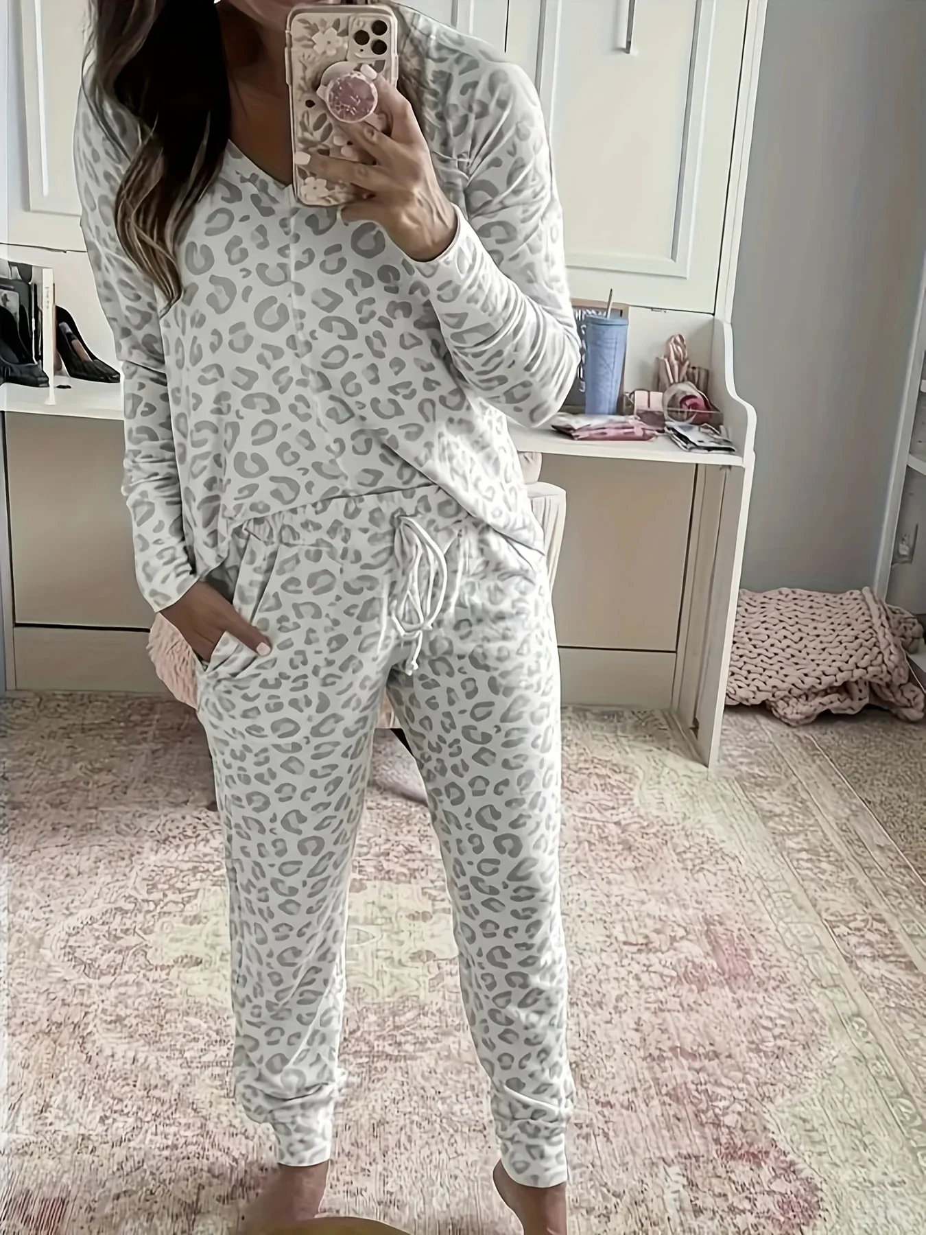 Dames pyjama set | Loungewear dames met luipaardprint - Image 7