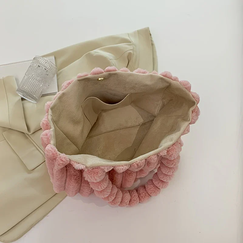 Dames tas | Pluche puffy schoudertas dames met grote capaciteit - Image 5
