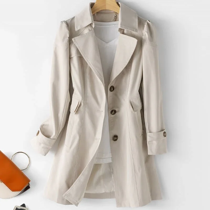 Dames trenchcoat | Elegante lange jas met knoopsluiting en kraag - Image 2