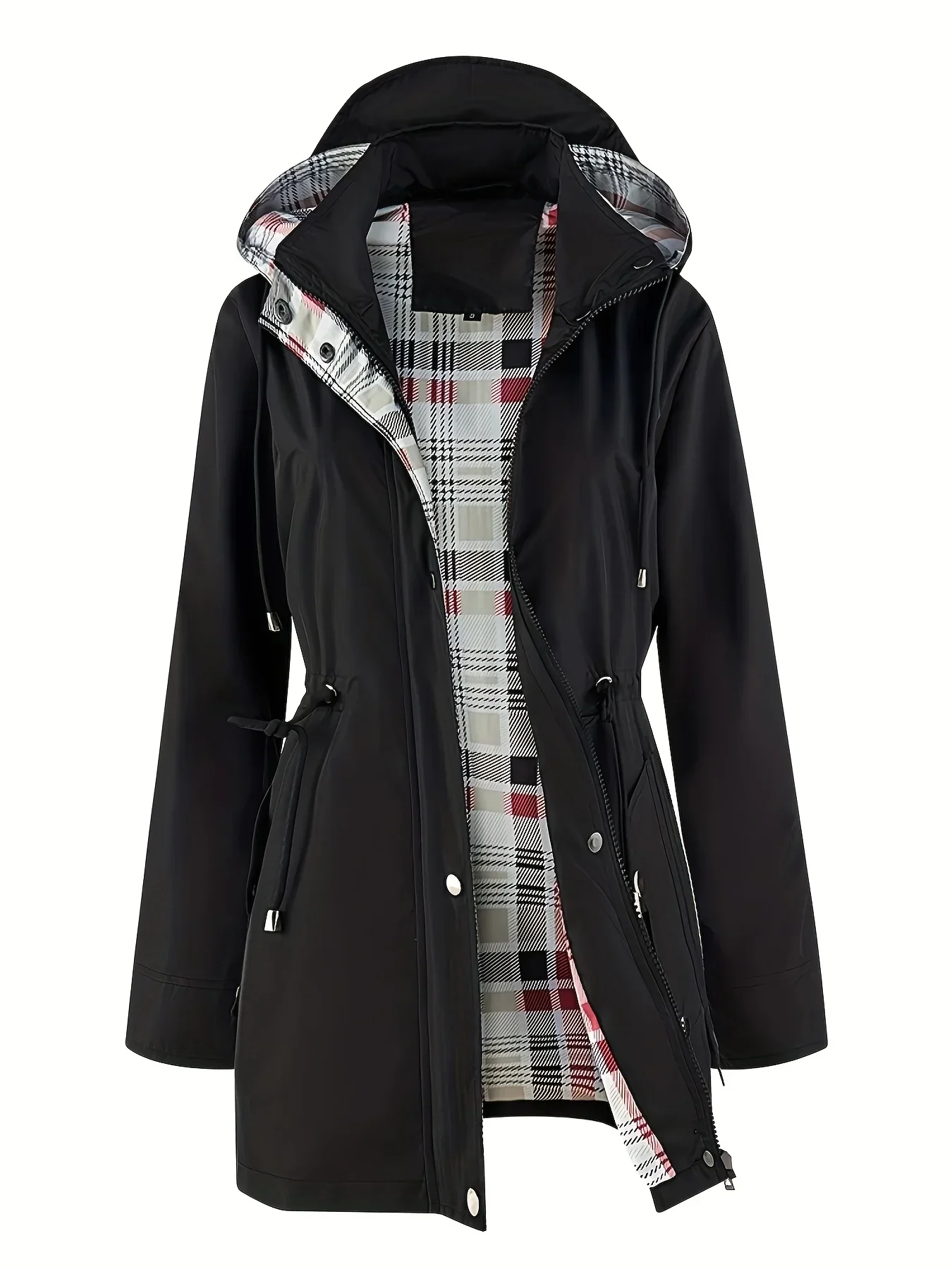 Dames trenchcoat | Jas met capuchon en verstelbare taille - Image 3