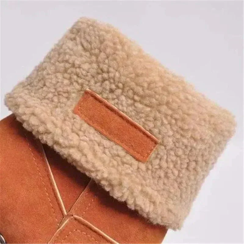 Dames winter enkellaars met warme voering met omslag - Image 7