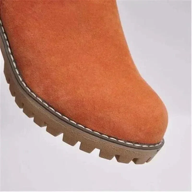 Dames winter enkellaars met warme voering met omslag - Image 8