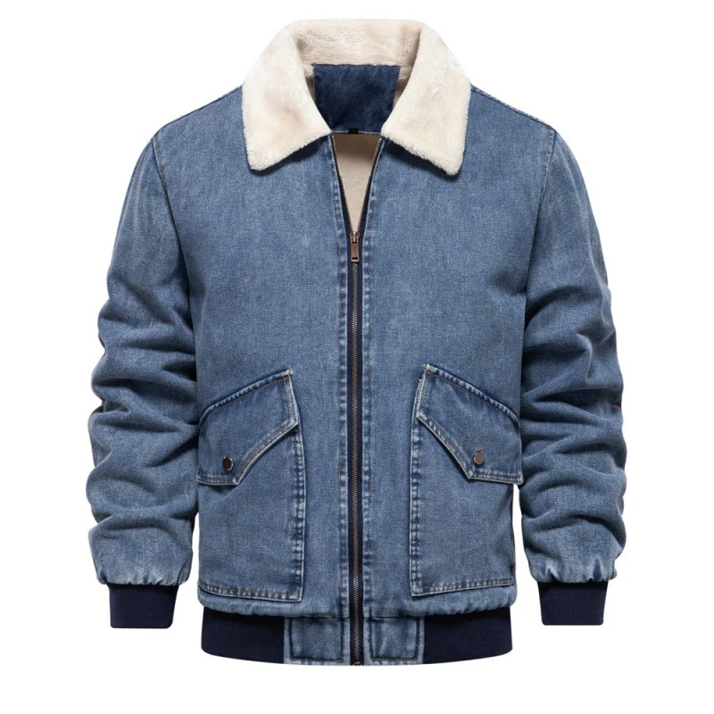DenimSherpa | Heren denim jas met fleece voering en kraag - Image 5