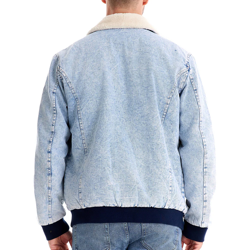 DenimSherpa | Heren denim jas met fleece voering en kraag - Image 8