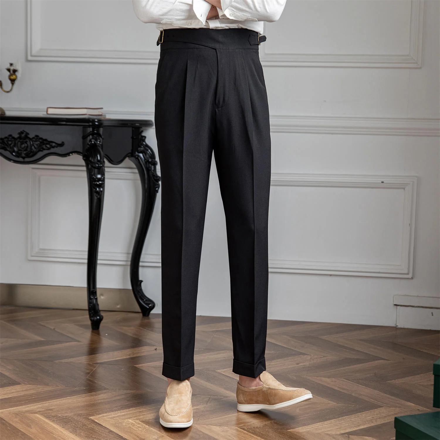 Gurkha Pantalon | Heren geplooide straight leg broek - Image 6