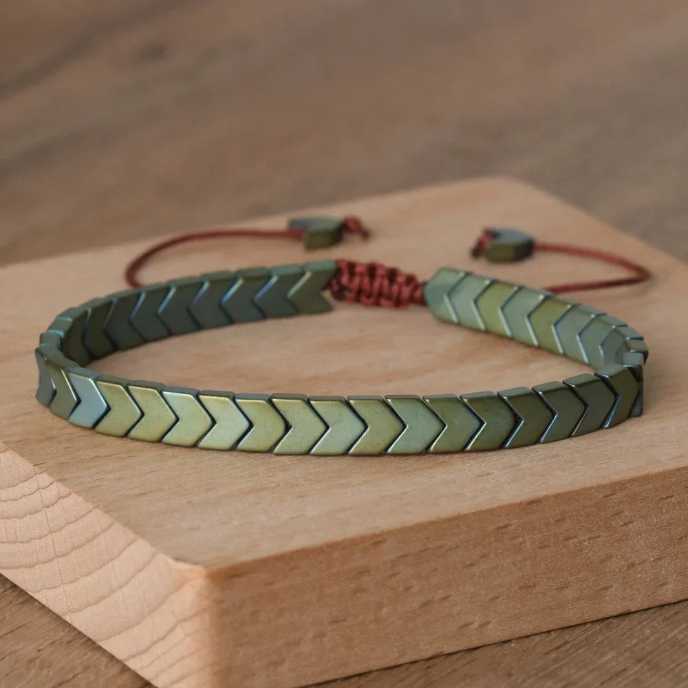Hematiet armband | Unisex natuursteen bracelet verstelbaar - Image 3