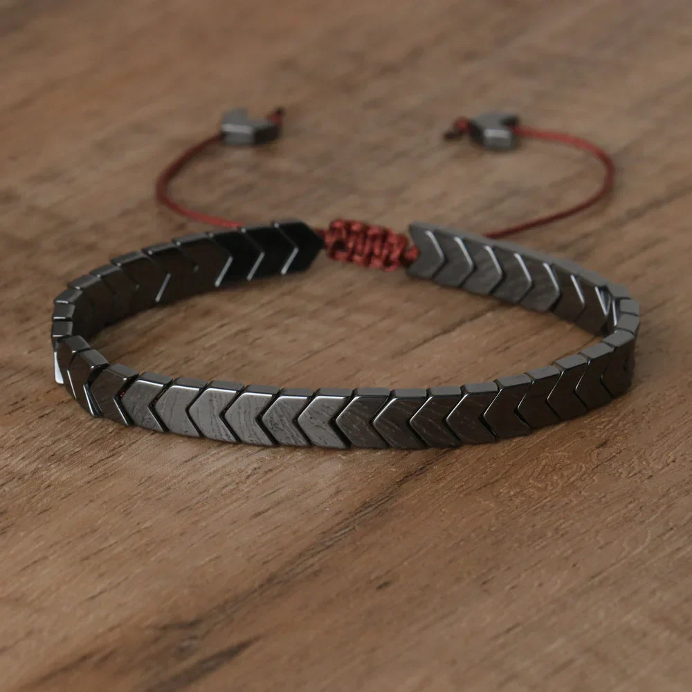 Hematiet armband | Unisex natuursteen bracelet verstelbaar - Image 4