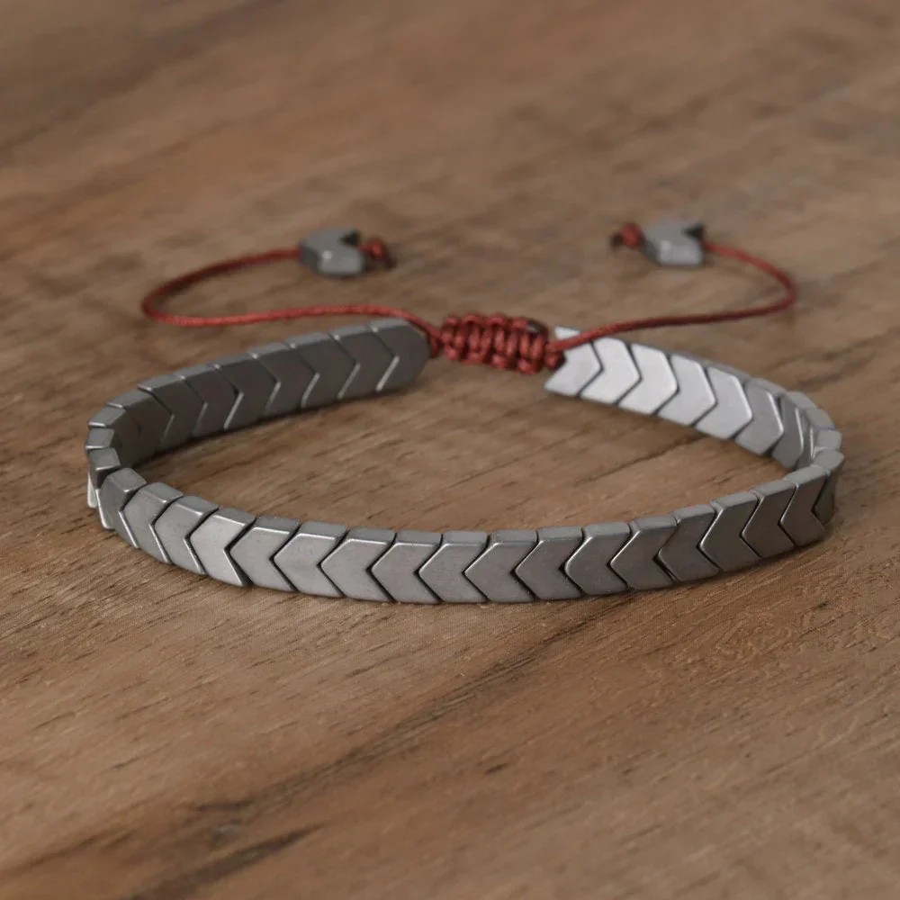 Hematiet armband | Unisex natuursteen bracelet verstelbaar - Image 5