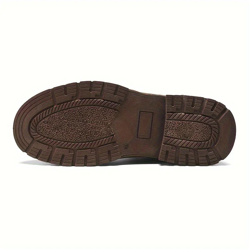 Heren boots | Bruine veterlaarzen met rits en dikke zool - Image 3