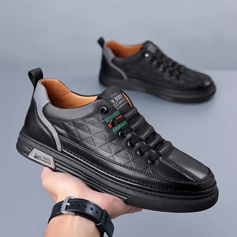 Heren sneakers | Bruine leren schoenen met sportieve zool - Image 11