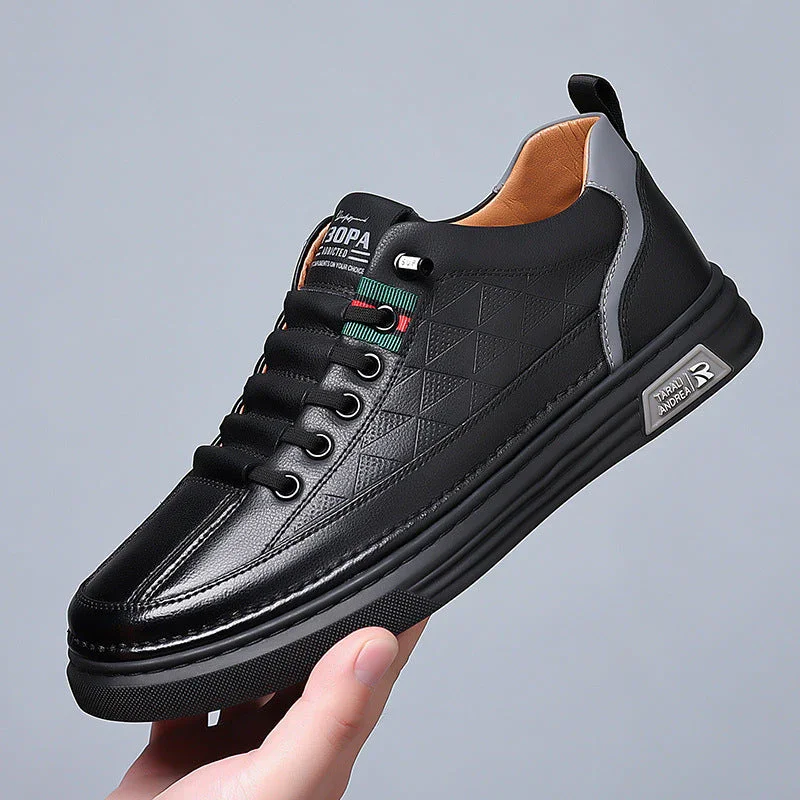 Heren sneakers | Bruine leren schoenen met sportieve zool - Image 12