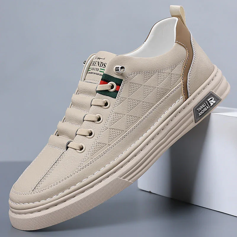 Heren sneakers | Bruine leren schoenen met sportieve zool - Image 4