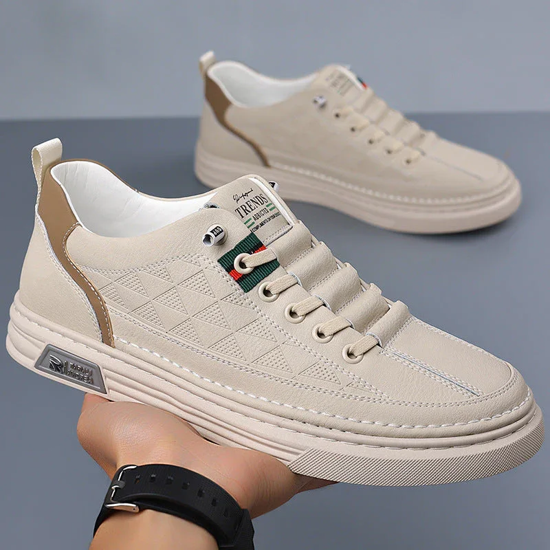 Heren sneakers | Bruine leren schoenen met sportieve zool - Image 6