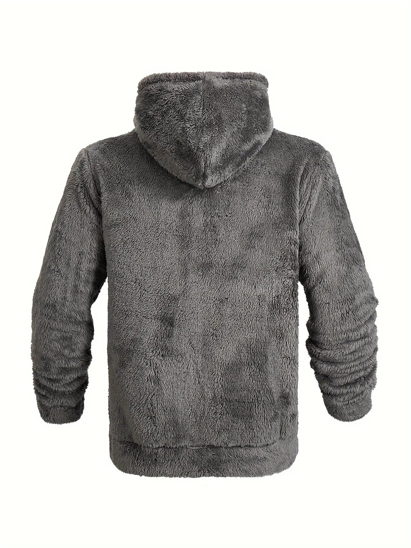Heren teddy hoodie | Warme fleece trui met rits en capuchon - Image 5