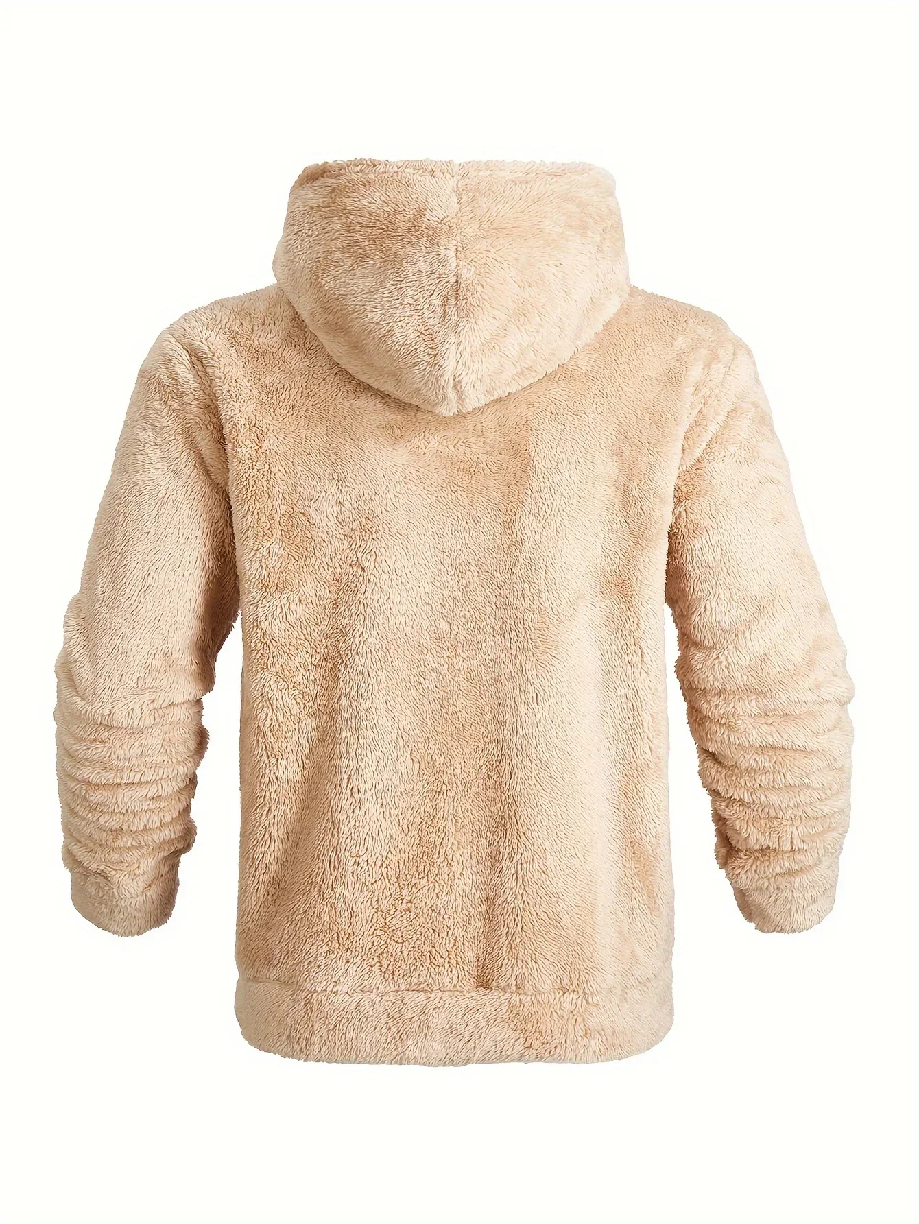 Heren teddy hoodie | Warme fleece trui met rits en capuchon - Image 8