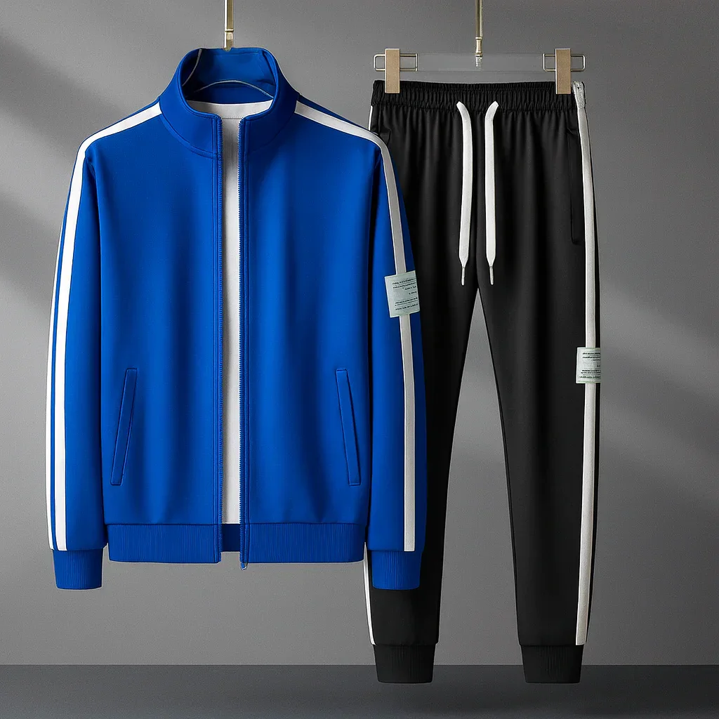 Heren trainingspak | Sportief tracksuit met rits en streepdesign - Image 4