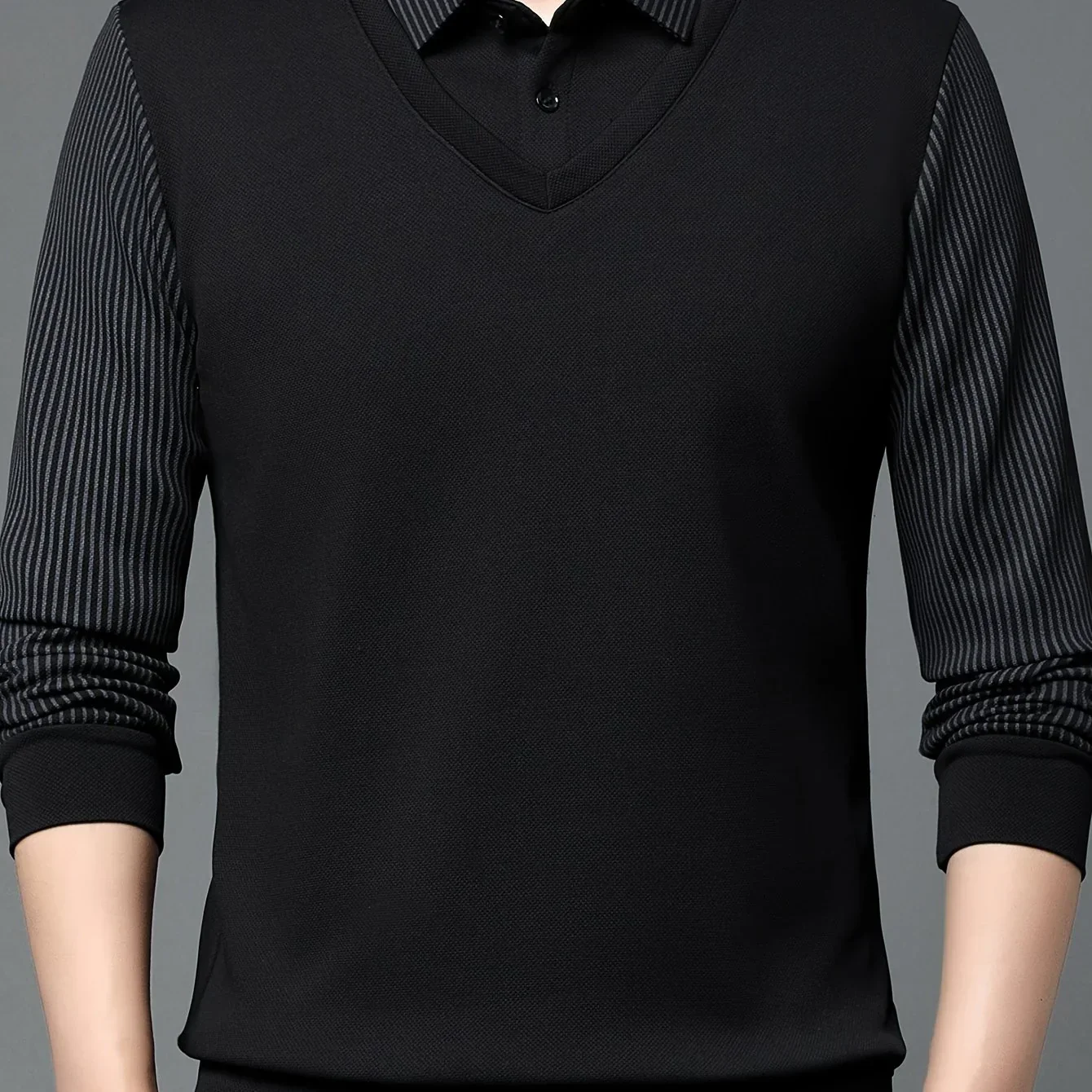 Heren trui | Gebreide sweater met kraag en lange mouw - Image 10