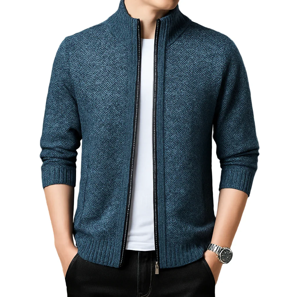 Heren vest met rits | Gebreide trui in cardigan stijl - Image 2