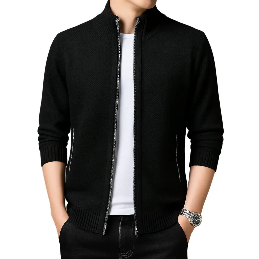 Heren vest met rits | Gebreide trui in cardigan stijl - Image 4
