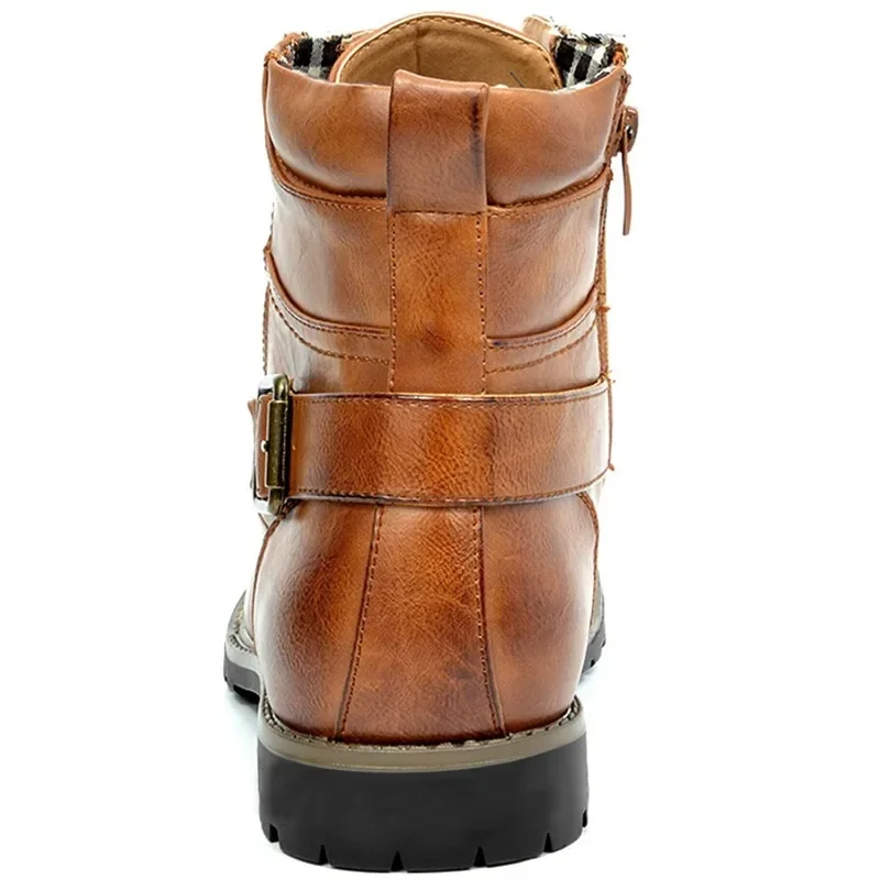 Heren veter boots leer met rits en gesp - Image 4