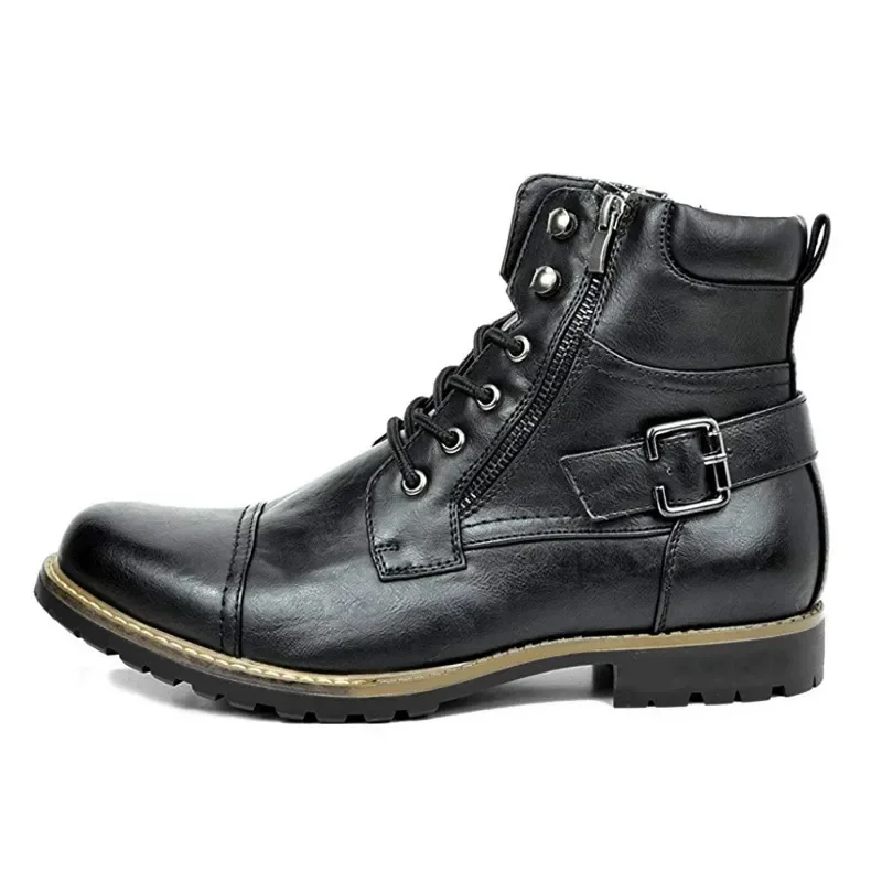 Heren veter boots leer met rits en gesp - Image 6