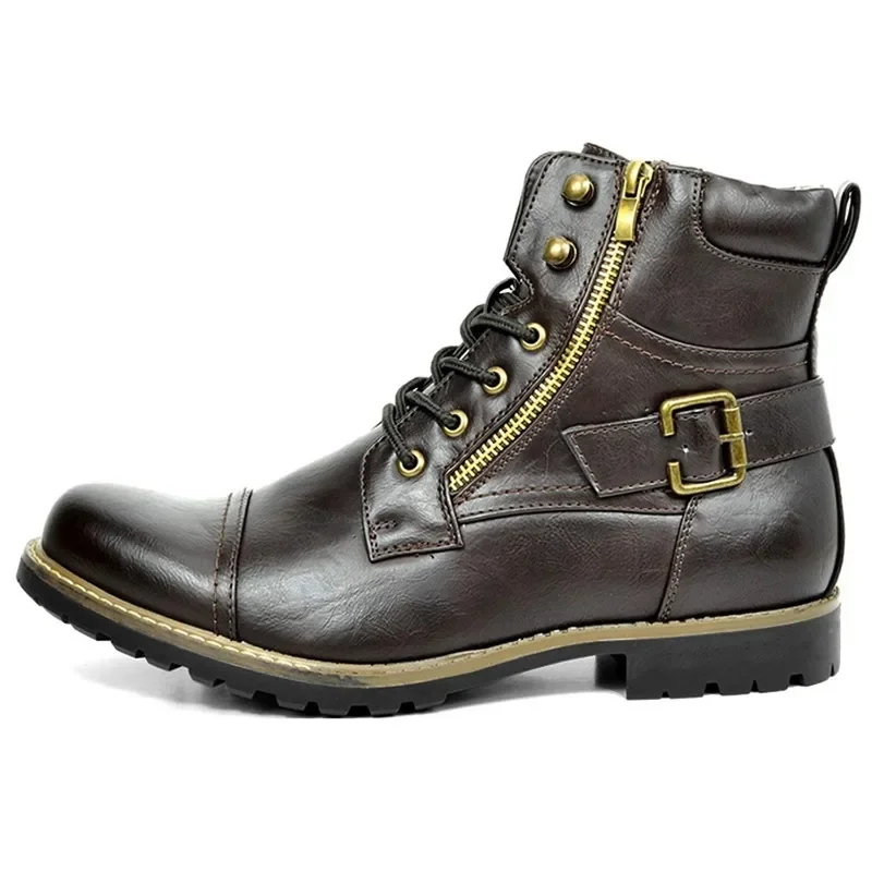 Heren veter boots leer met rits en gesp - Image 7