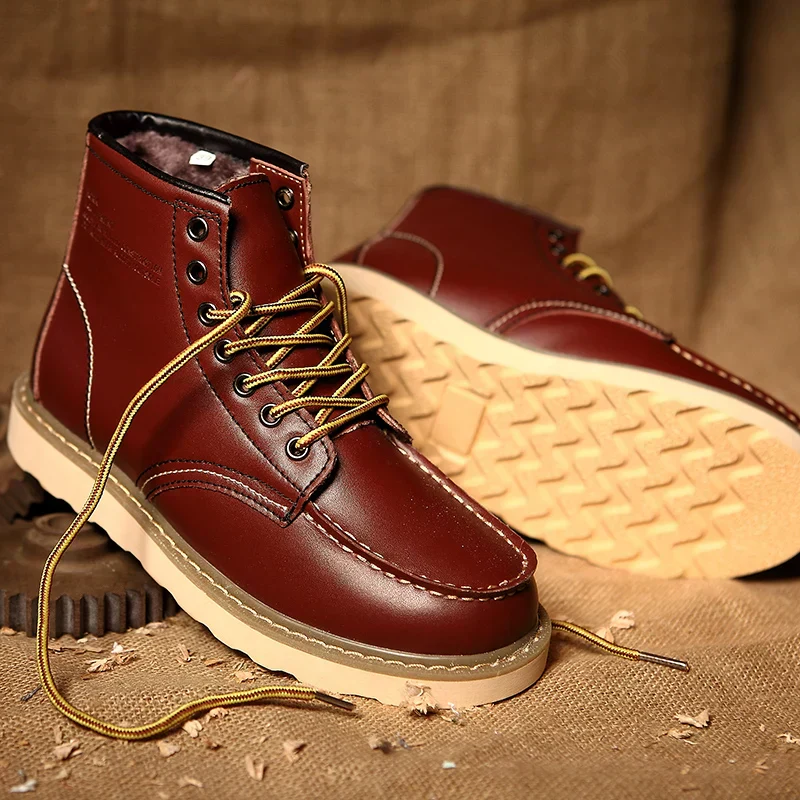 Heren winter boots schoenen met veters en profielzool - Image 3