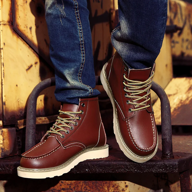Heren winter boots schoenen met veters en profielzool - Image 7