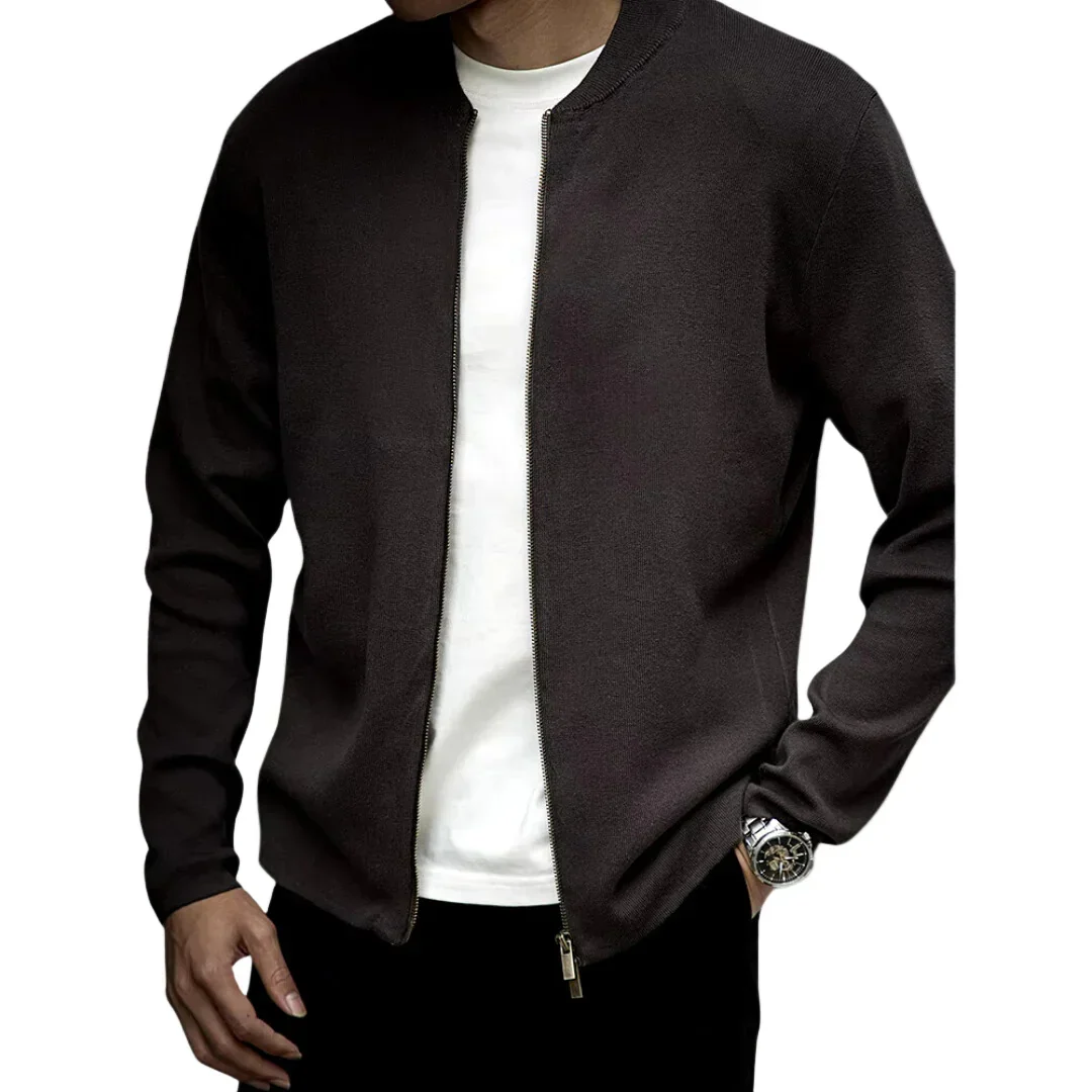 Heren zip sweater | Basic trui met rits in zwart - Image 5