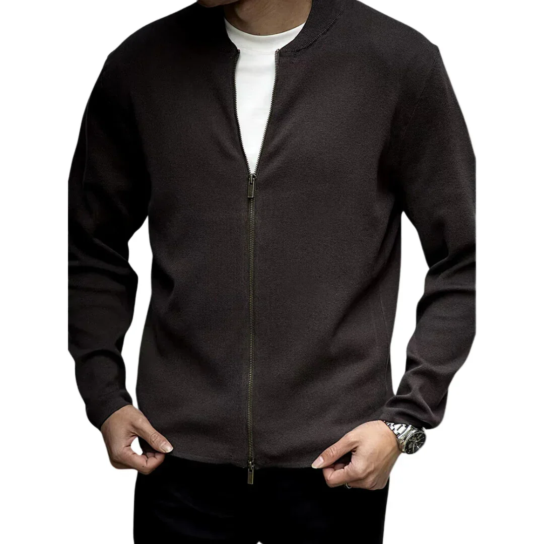 Heren zip sweater | Basic trui met rits in zwart - Image 8