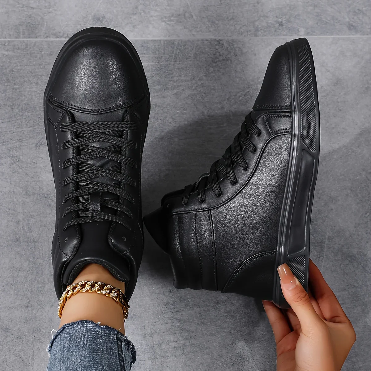 High top sneakers zwart | Streetwear unisex casual schoenen - Image 3