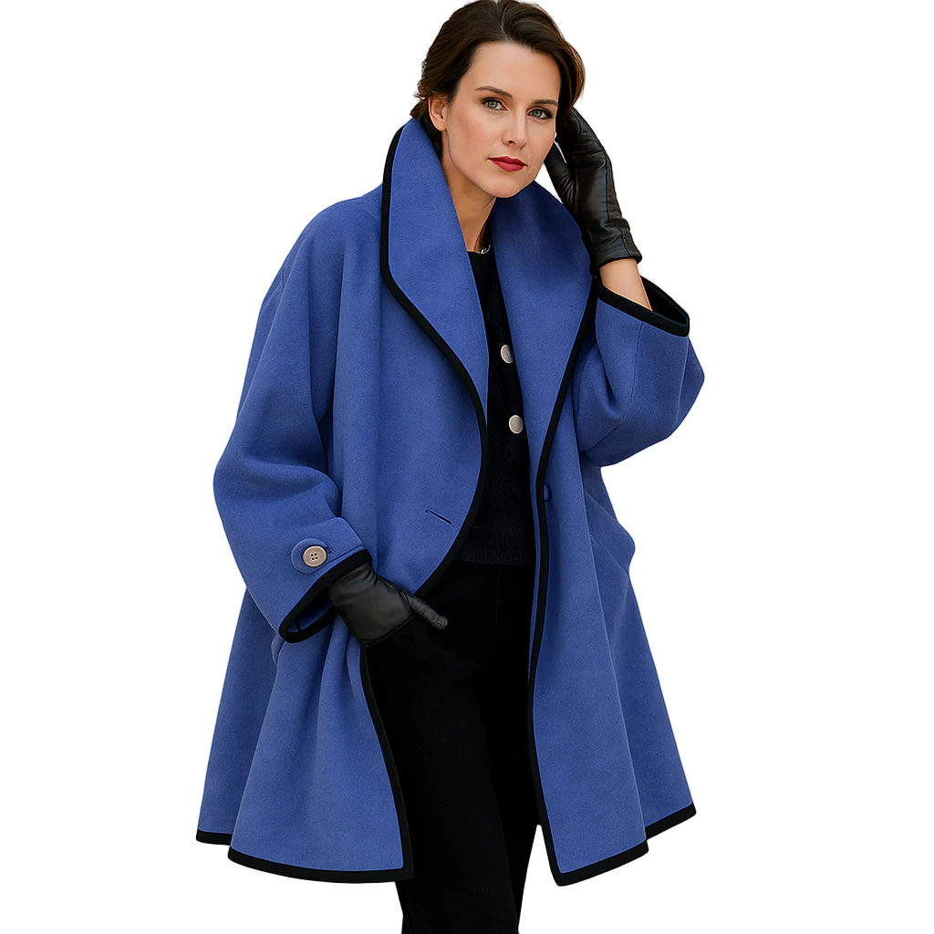 Oversized dames trenchcoat met contrasterende bies - Image 3