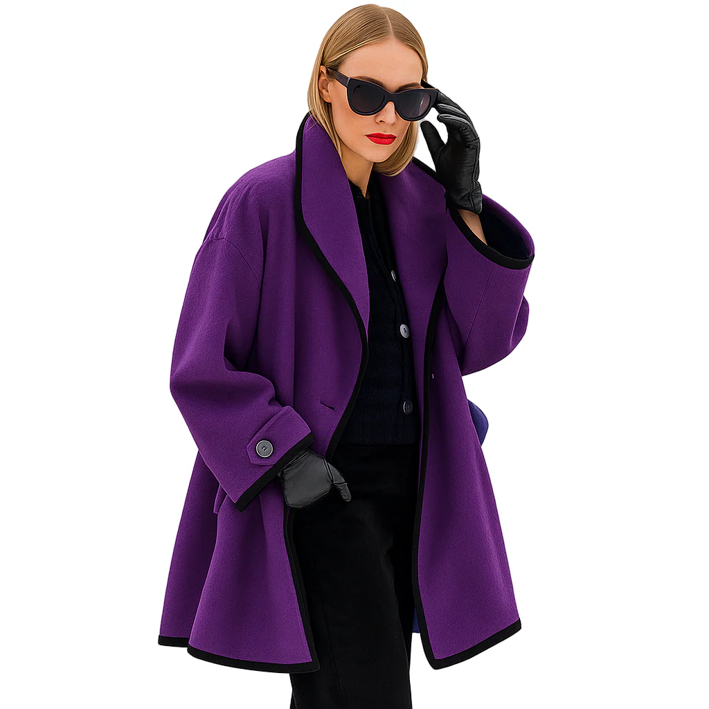 Oversized dames trenchcoat met contrasterende bies - Image 6
