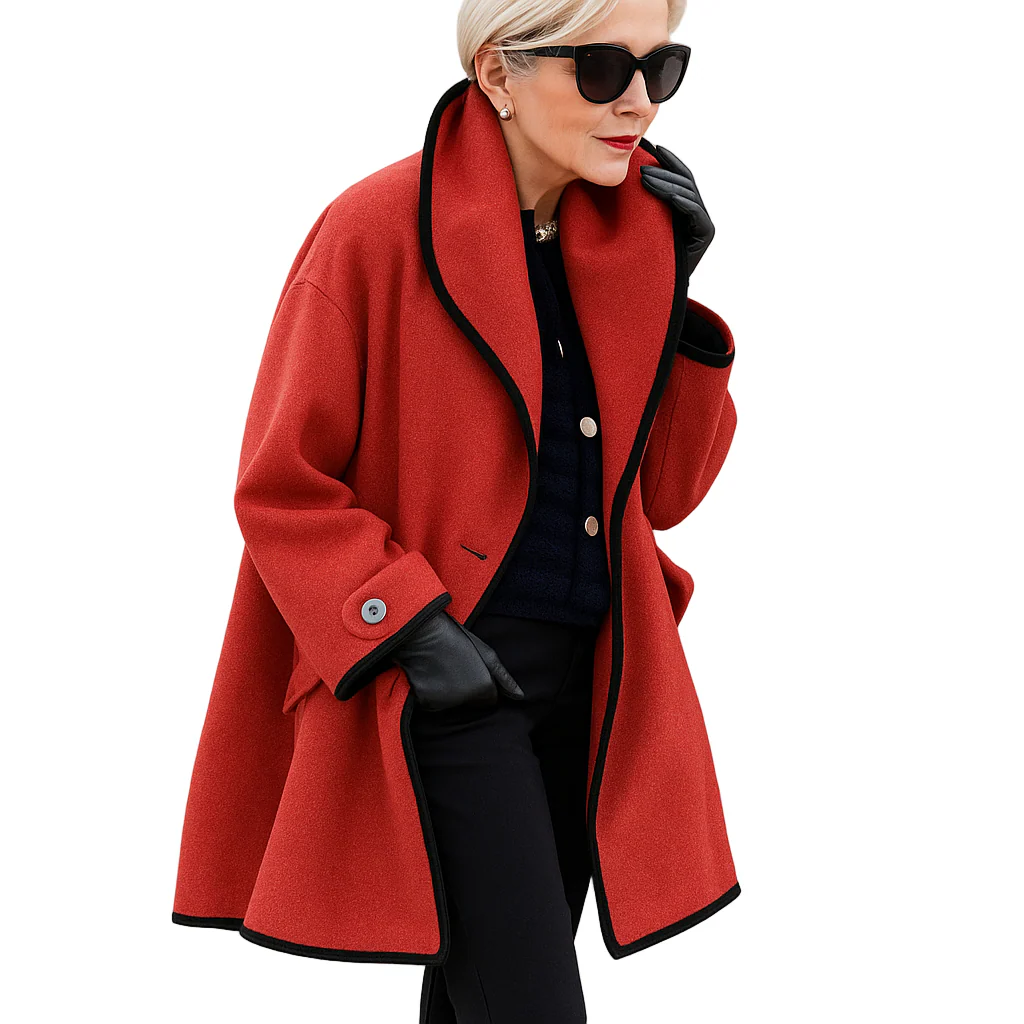 Oversized dames trenchcoat met contrasterende bies - Image 7