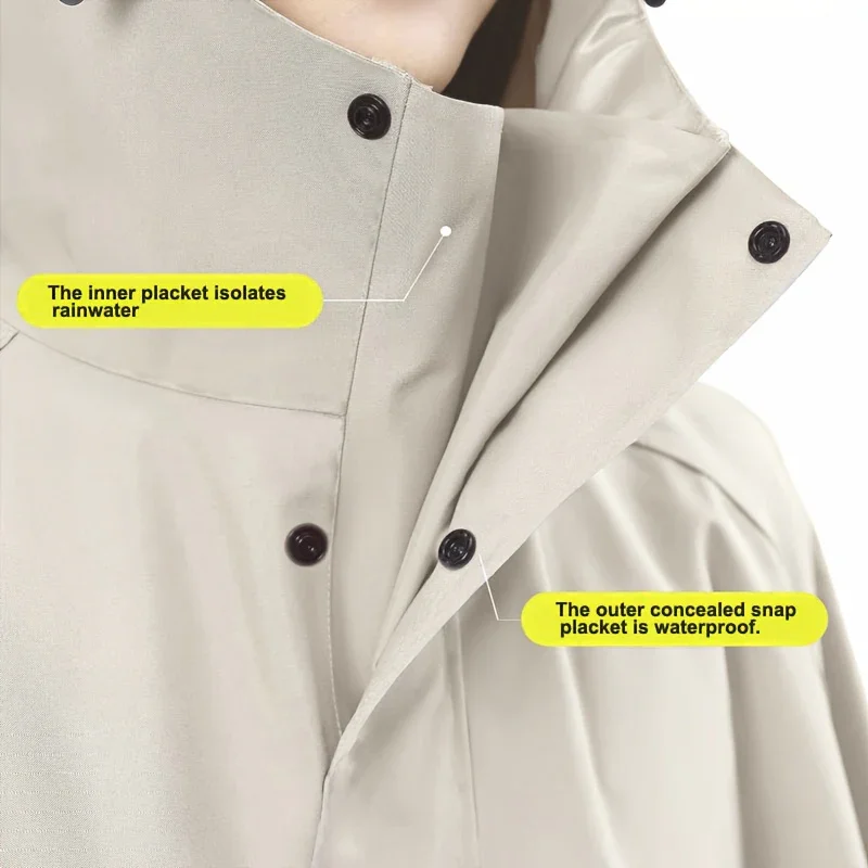 Regenjas dames en heren | Lange waterdichte poncho met capuchon - Image 10