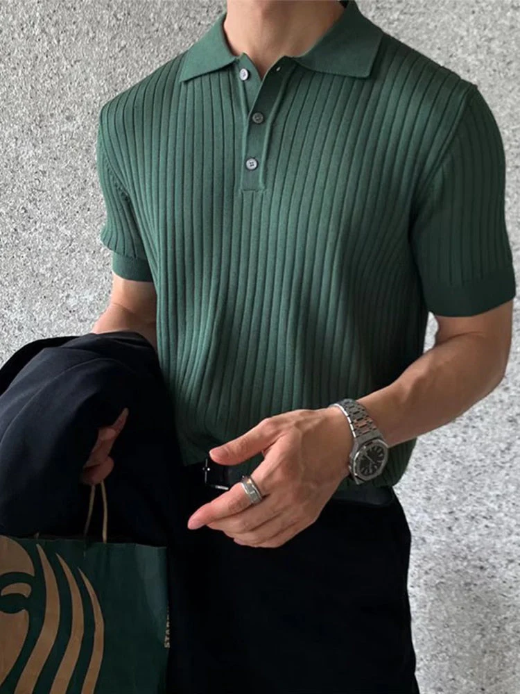 Rib Polo Shirt | Heren polo met korte mouw en knoopsluiting - Image 3